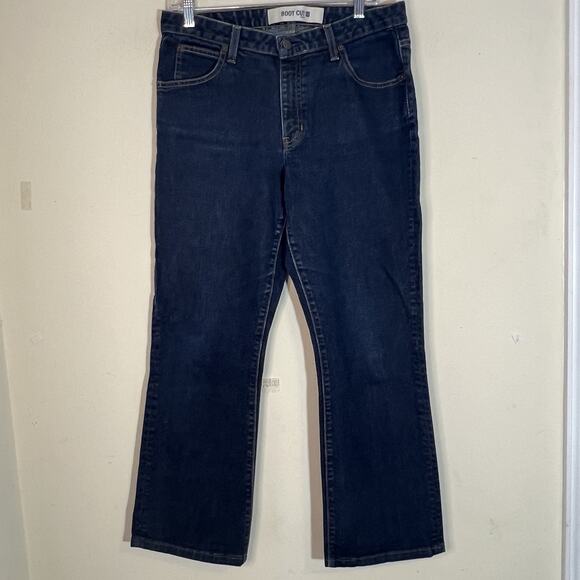 Gap Bootcut Jeans Womens 12 Blue Mid Rise Dark Wash Denim Cowgirl Minimalist - Picture 1 of 7